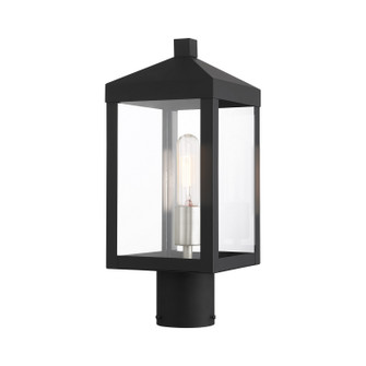 Nyack One Light Outdoor Post Top Lantern in Black w/ Brushed Nickel Cluster (107|2059004)