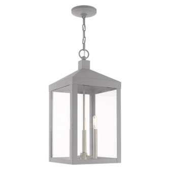 Nyack Three Light Outdoor Pendant in Nordic Gray w/ Brushed Nickels (107|2058780)