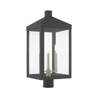 Nyack Three Light Post-Top Lanterm in Scandinavian Gray w/ Brushed Nickels (107|2058676)