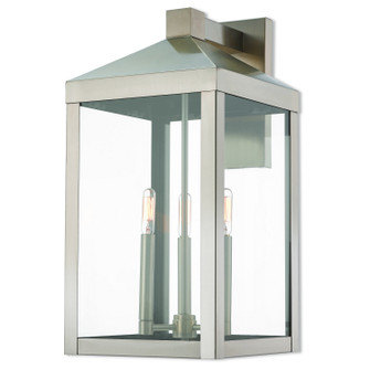 Nyack Three Light Outdoor Wall Lantern in Brushed Nickel (107|2058591)