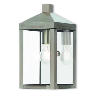 Nyack One Light Outdoor Wall Lantern in Brushed Nickel w/ Polished Chrome Stainless Steel (107|2058291)