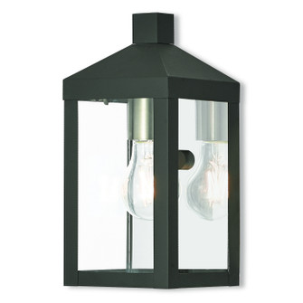 Nyack One Light Outdoor Wall Lantern in Black w/ Brushed Nickel Cluster and Polished Chrome Stainless Steel (107|2058104)