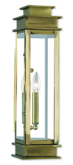Princeton One Light Outdoor Wall Lantern in Antique Brass w/ Polished Chrome Stainless Steel (107|2020701)