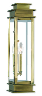 Princeton One Light Outdoor Wall Lantern in Antique Brass w/ Polished Chrome Stainless Steel (107|2020701)