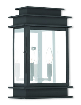 Princeton Two Light Outdoor Wall Lantern in Black w/ Polished Chrome Stainless Steel (107|201604)