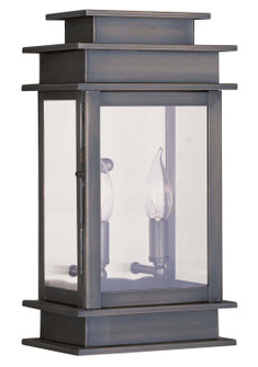 Princeton Two Light Outdoor Wall Lantern in Vintage Pewter w/ Polished Chrome Stainless Steel (107|201429)