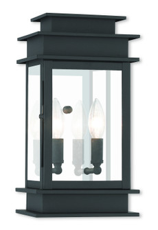 Princeton Two Light Outdoor Wall Lantern in Black w/ Polished Chrome Stainless Steel (107|201404)