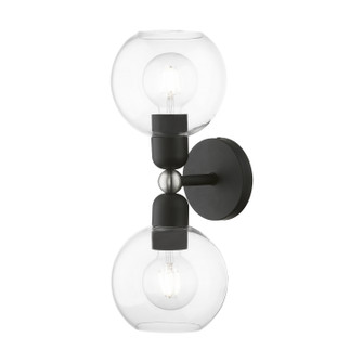 Downtown Two Light Vanity Sconce in Black w/Brushed Nickel (107|1697204)