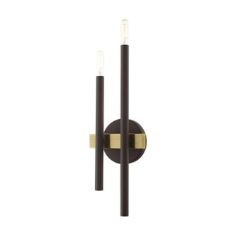 Denmark Two Light Wall Sconce in Bronze w/ Antique Brasss (107|1558207)
