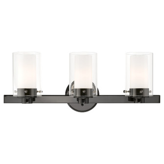 Manhattan Three Light Vanity in Black Chrome w/ Polished Chromes (107|154346) Manhattan Three Light Vanity in Black Chrome w/ Polished Chromes (107|154346)