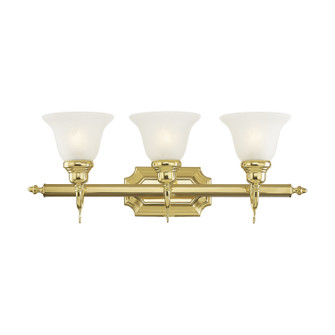 French Regency Three Light Bath Vanity in Polished Brass (107|128302)