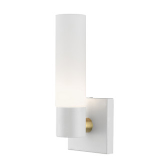 Aero One Light Wall Sconce in Textured White w/ Antique Brass (107|1010113)