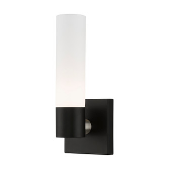 Aero One Light Wall Sconce in Black w/ Brushed Nickel (107|1010104)