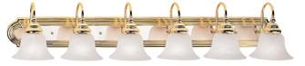 Belmont Six Light Bath Vanity in Polished Brass & Polished Chrome (107|100625)