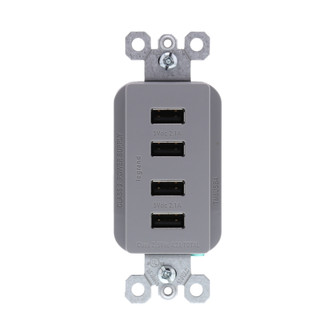 radiant Quad USB Charger in Gray (246|TM8USB4GRYCC6)