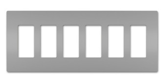 radiant Six-Gang Screwless Wall Plate in Gray (246|RWP266GRY)