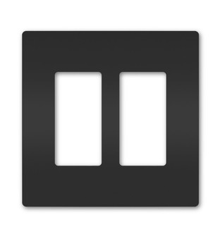 radiant Two-Gang Screwless Wall Plate in Black (246|RWP262BK)