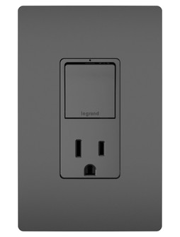 radiant Single Pole/3-Way Switch with 15A Tamper-Resistant Outlet in Black (246|RCD38TRBK)