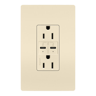 radiant 15A Tamper Resistant Ultra Fast PLUS Power Delivery USB Type C/C Outlet in Light Almond (246|R26USBPDLA)