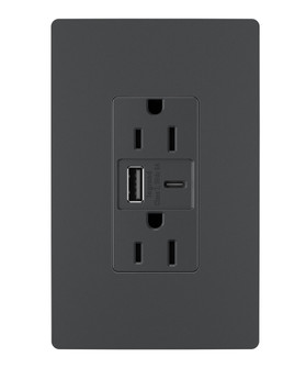 radiant 15A Tamper-Resistant Ultra-Fast USB Type A/C Outlet in Graphite (246|R26USBAC6G)