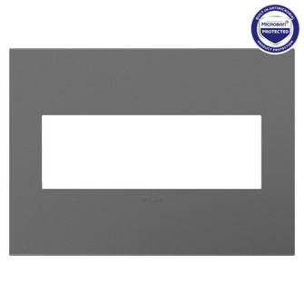adorne Three-Gang Screwless Wall Plate with Microban in Magnesium (246|AWP3GMG4)