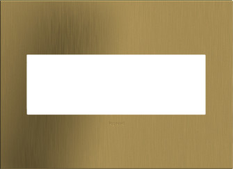 adorne Three-Gang Screwless Wall Plate in Brushed Satin Brass (246|AWC3GBSB4)