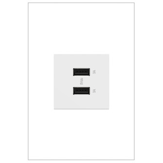 adorne Ultra-Fast USB Type-A/A Outlet Module in White (246|ARUSB2AA6W4)