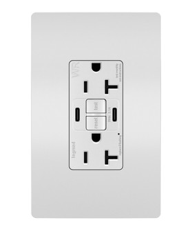 radiant Tamper-Resistant Weather-Resistant Duplex Self-Test GFCI with USB Type C/C Outlet in White (246|2097TRWRUSBCCW)