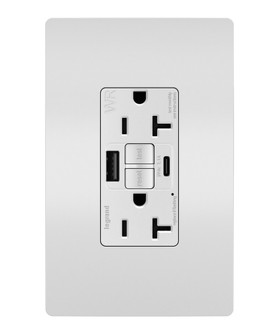 radiant Tamper-Resistant Weather-Resistant Duplex Self-Test GFCI with USB Type A/C Outlet in White (246|2097TRWRUSBACW)