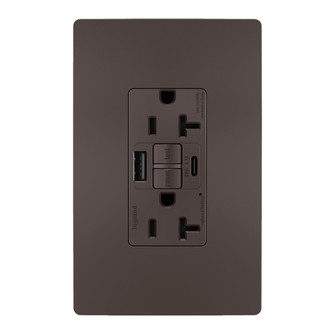 radiant Tamper-Resistant 20A Duplex Self-Test GFCI Receptacles with SafeLock Protection, Type A/C Outlet in Brown (246|2097TRUSBAC)
