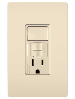 radiant Combination Single Pole Switch and Tamper-Reistant 15A Duplex Self-Test GFCI Receptacles w SafeLock in Light Almond (246|1597SWTTRLACCD4)