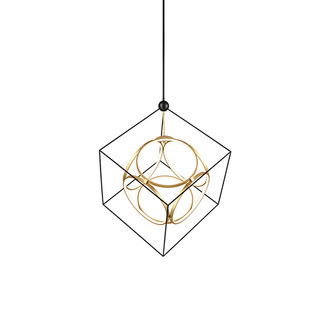 Monza LED Chandelier in Black/Antique Brass (347|CH19234BKAN)