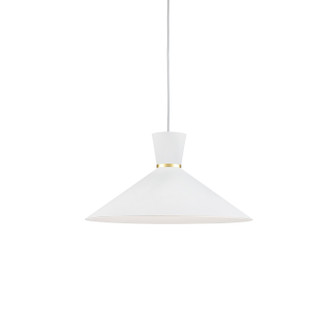 Vanderbilt One Light Pendant in White With Gold Detail (347|493216WHGD)