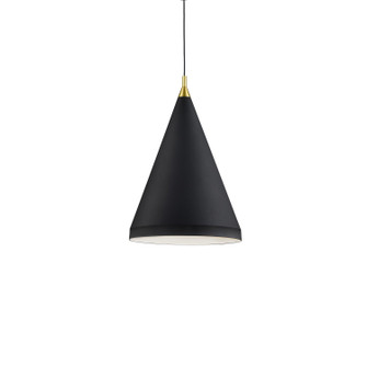 Dorothy One Light Pendant in Black With Gold Detail (347|492716BKGD)