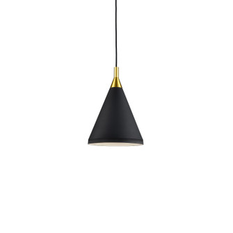 Dorothy One Light Pendant in Black With Gold Detail (347|492710BKGD)