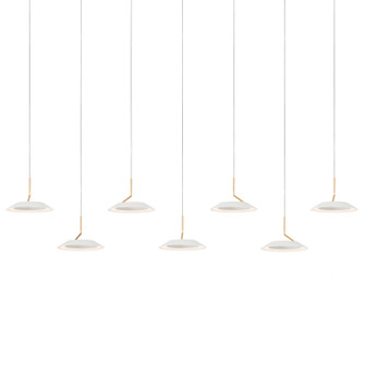 Royyo LED Pendant in Matte White With Gold (240|RYPL7SWMWG)
