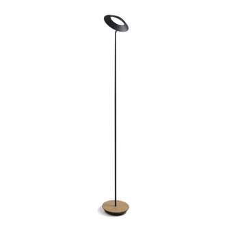 Royyo LED Floor Lamp in Matte black, white oak (240|RYOSWMTBWOKFLR)