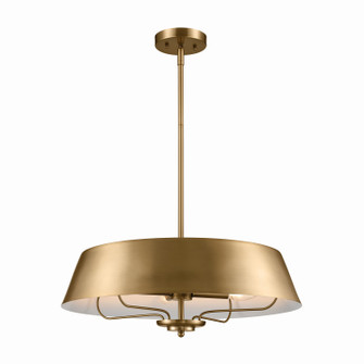 Luella Four Light Pendant/Semi Flush in Brushed Natural Brass (12|52543BNB)