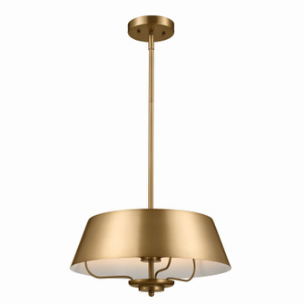 Luella Three Light Pendant/Semi Flush in Brushed Natural Brass (12|52542BNB)