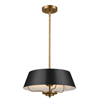 Luella Three Light Pendant/Semi Flush in Black (12|52542BK)