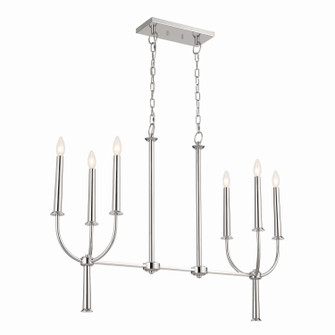 Florence Six Light Linear Chandelier in Polished Nickel (12|52495PN)
