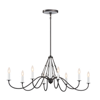Freesia Eight Light Linear Chandelier in Anvil Iron (12|52457AVI)