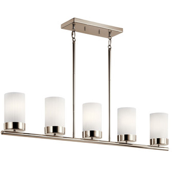 Ciona Five Light Linear Chandelier in Polished Nickel (12|52430PN)