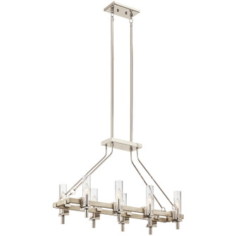 Telan Eight Light Linear Chandelier in White Washed Wood (12|44285WWW)