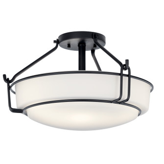 Alkire Three Light Semi Flush Mount in Black (12|44085BK)