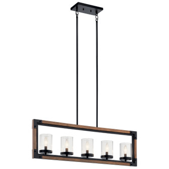 Marimount Five Light Linear Chandelier in Auburn Stained (12|44043AUB)