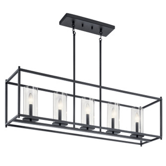 Crosby Five Light Linear Chandelier in Black (12|43995BK)