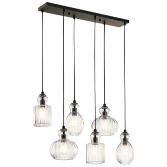 Riviera Six Light Linear Chandelier in Olde Bronze (12|43950OZ)