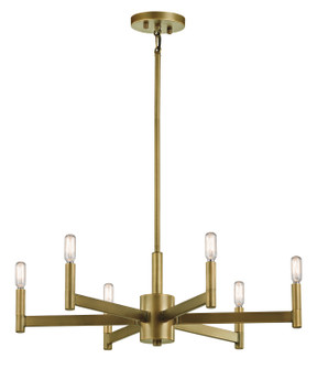 Erzo Six Light Chandelier in Natural Brass (12|43859NBR)