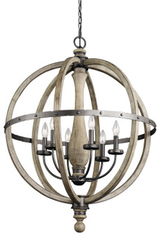 Evan Six Light Chandelier in Distressed Antique Gray (12|43327DAG)